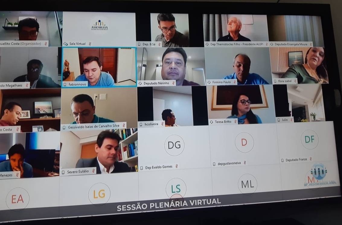 Sessão virtual da Assembleia Legislativa do Piauí